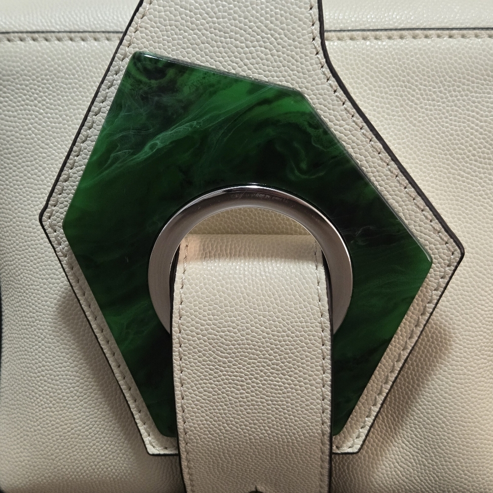 Ganni Leather Micro Crossbody Box Bag In Egret Color & Dustbag-Like New - Picture 3 of 17